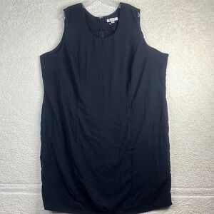 NWOT Roamans Womens Black Sleeveless Shift Dress Plus Size 30W